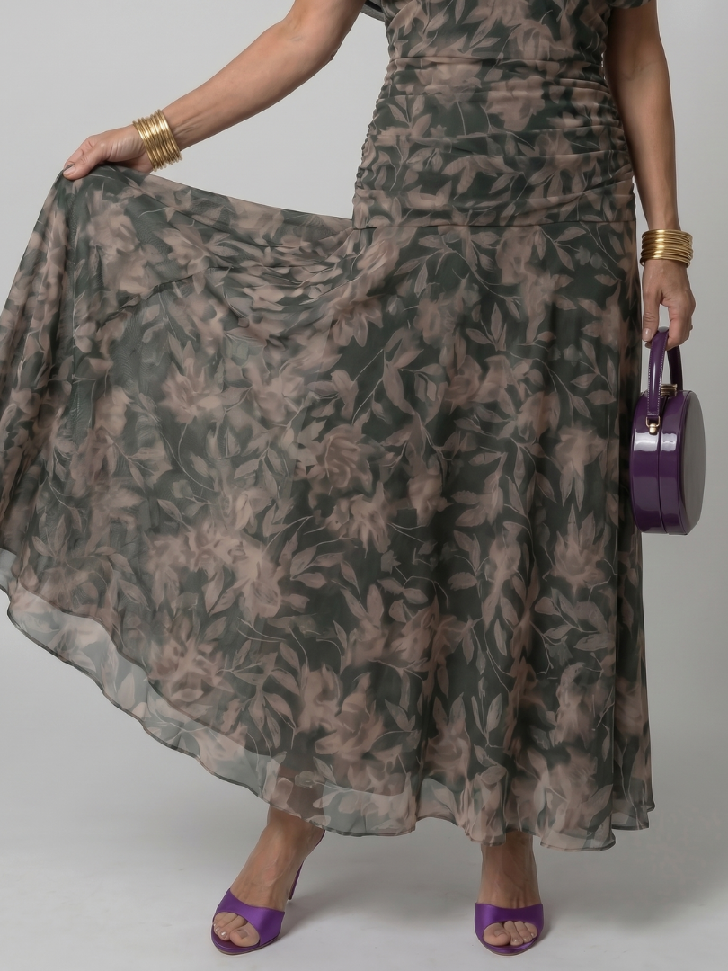 Calen | Robe Midi Décontractée à Epaule Dénudée