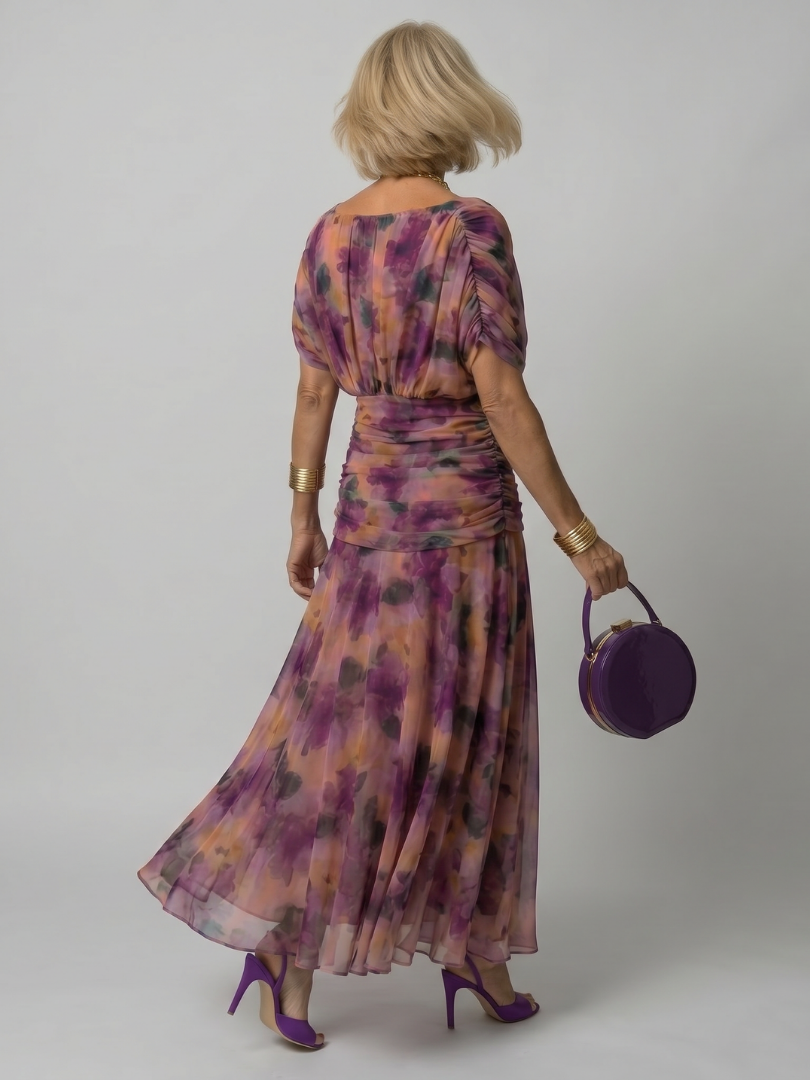 Calen | Robe Midi Décontractée à Epaule Dénudée