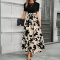Darela | Robe Longue Femme Maxi Manches Courtes Ligne A Florale