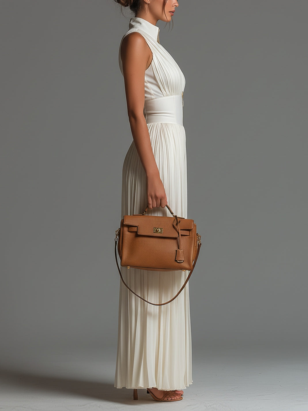 Zsófia | Combinaison en Chiffon Blanc Plissé